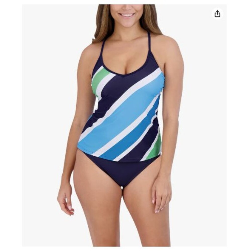 Women's Tankini Swimsuit Set LARGE UPF + Quick-Dry, Bathing Suit Top Teal